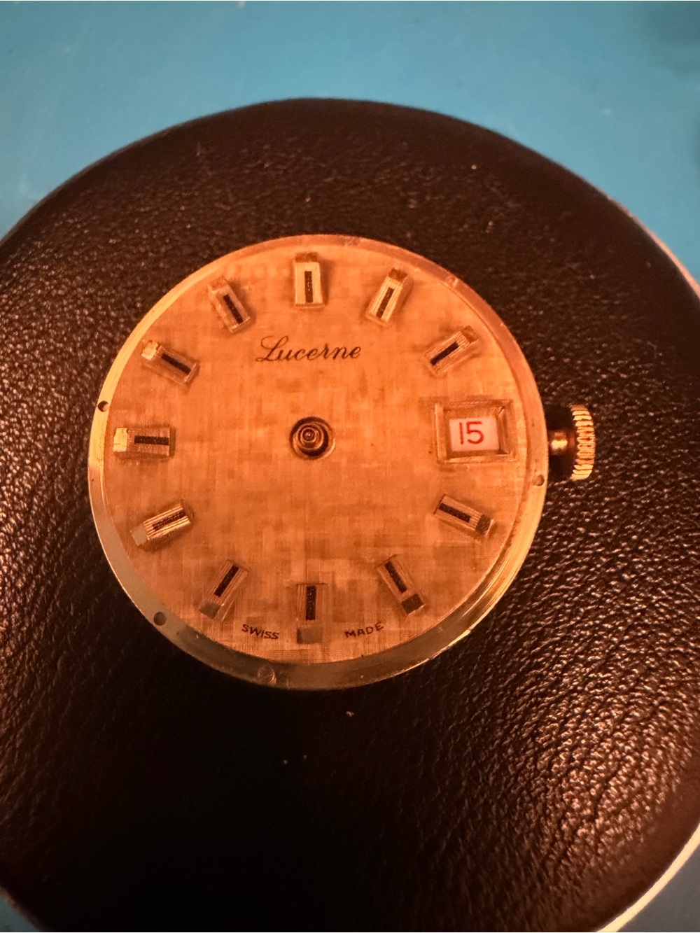 Lucerne Gold-Tone Watch Dial with Date Display - Gold